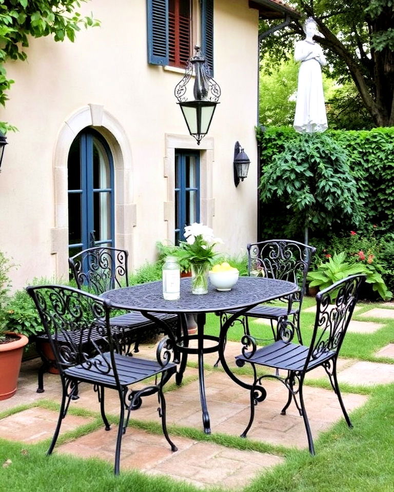 elegant wrought iron furniture - 20 Italian Backyard Ideas