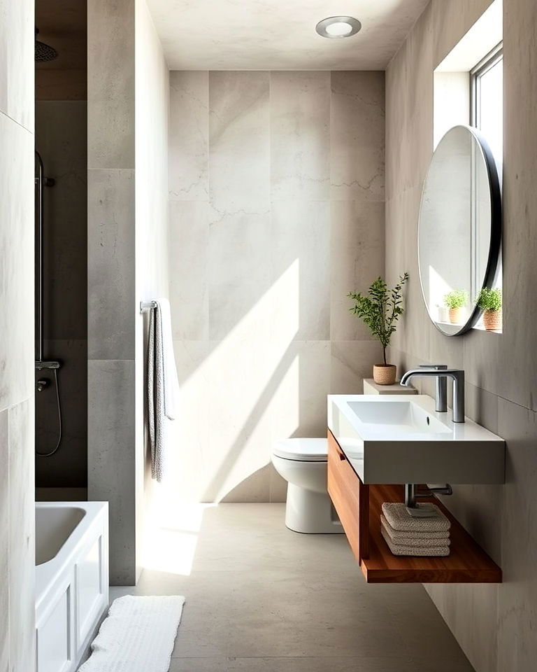 elgenat small concrete bathroom design - 30 Concrete Bathroom Ideas