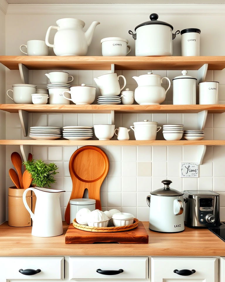 enamelware accents for shabby chic kitchen - 15 Shabby Chic Kitchen Ideas