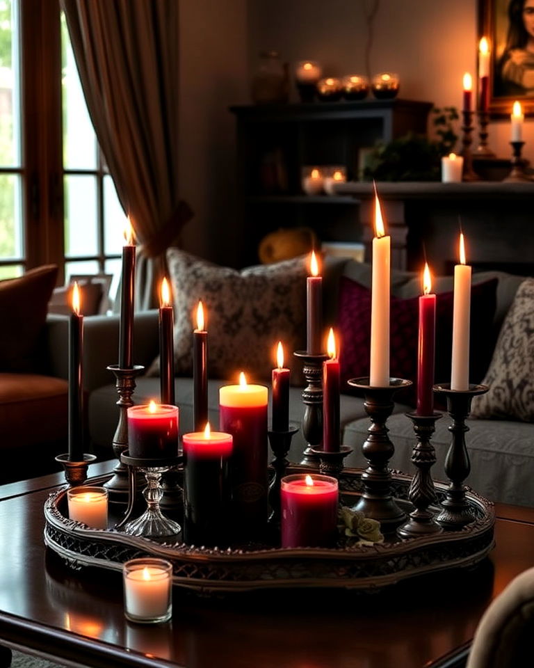 enchanting candlelight corner for witchy living room - 30 Witchy Living Room Ideas