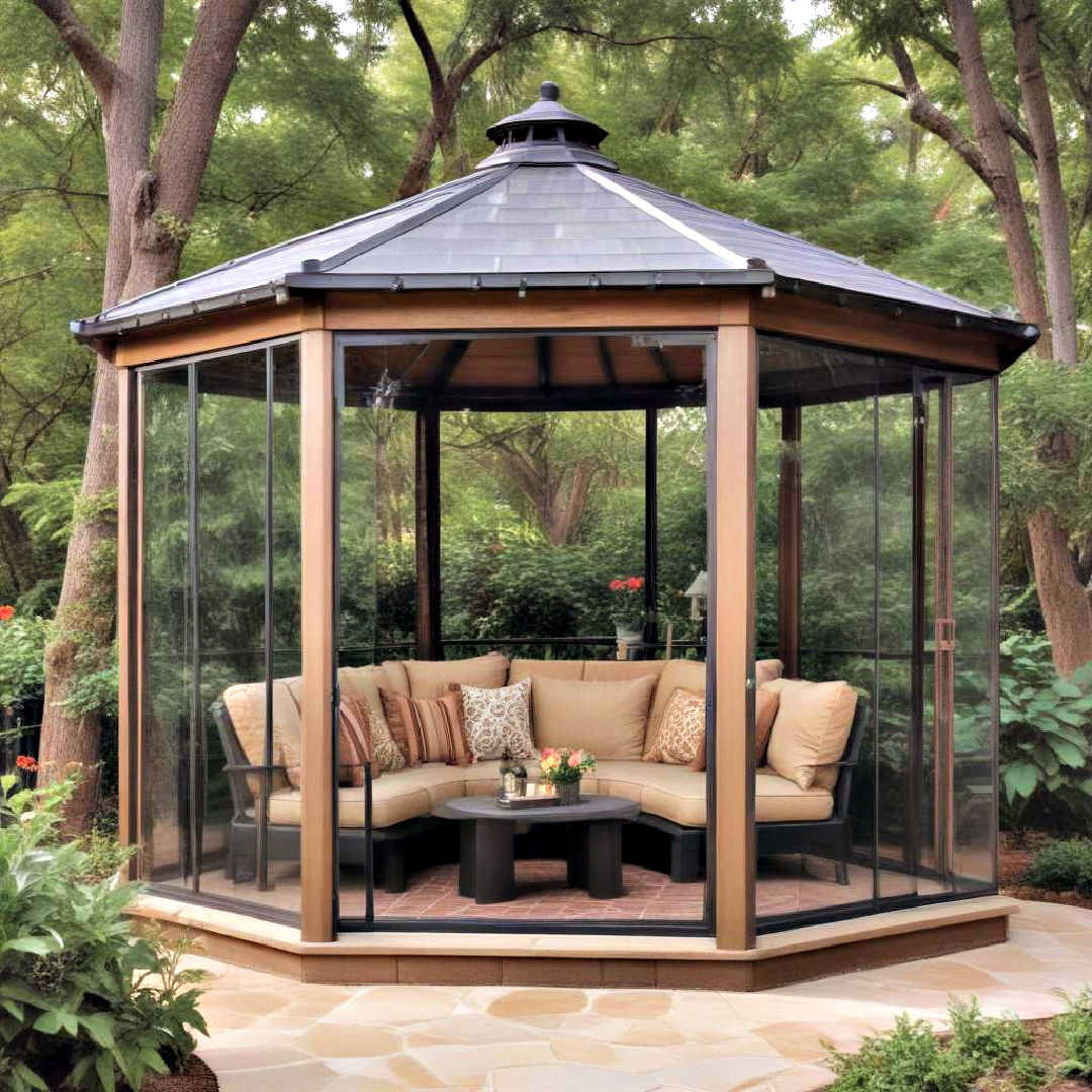 enclosed gazebo as comfortable outdoor room - 40 Gazebo Design Ideas