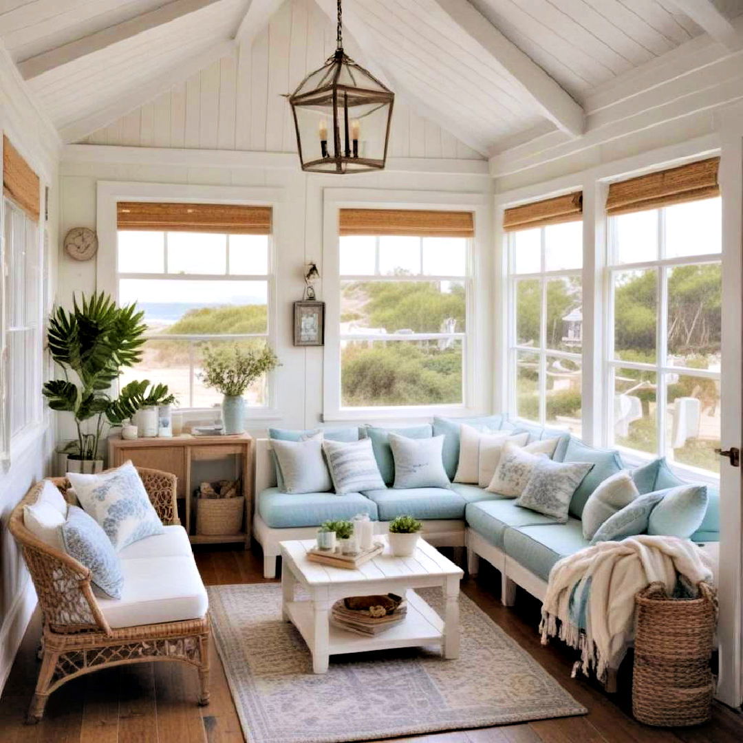 enclosed patio with coastal cottage theme - 25 Enclosed Patio Ideas