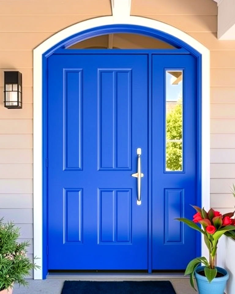 energetic cobalt blue mid century front door - 20 Mid Century Front Door Colors