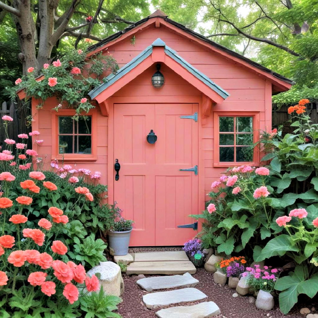 energetic coral shed color - 20 Shed Color Ideas