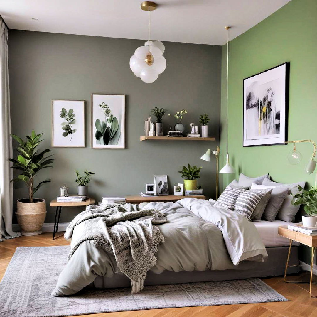 energetic sage green and grey bedroom - 25 Sage Green and Grey Bedroom Ideas