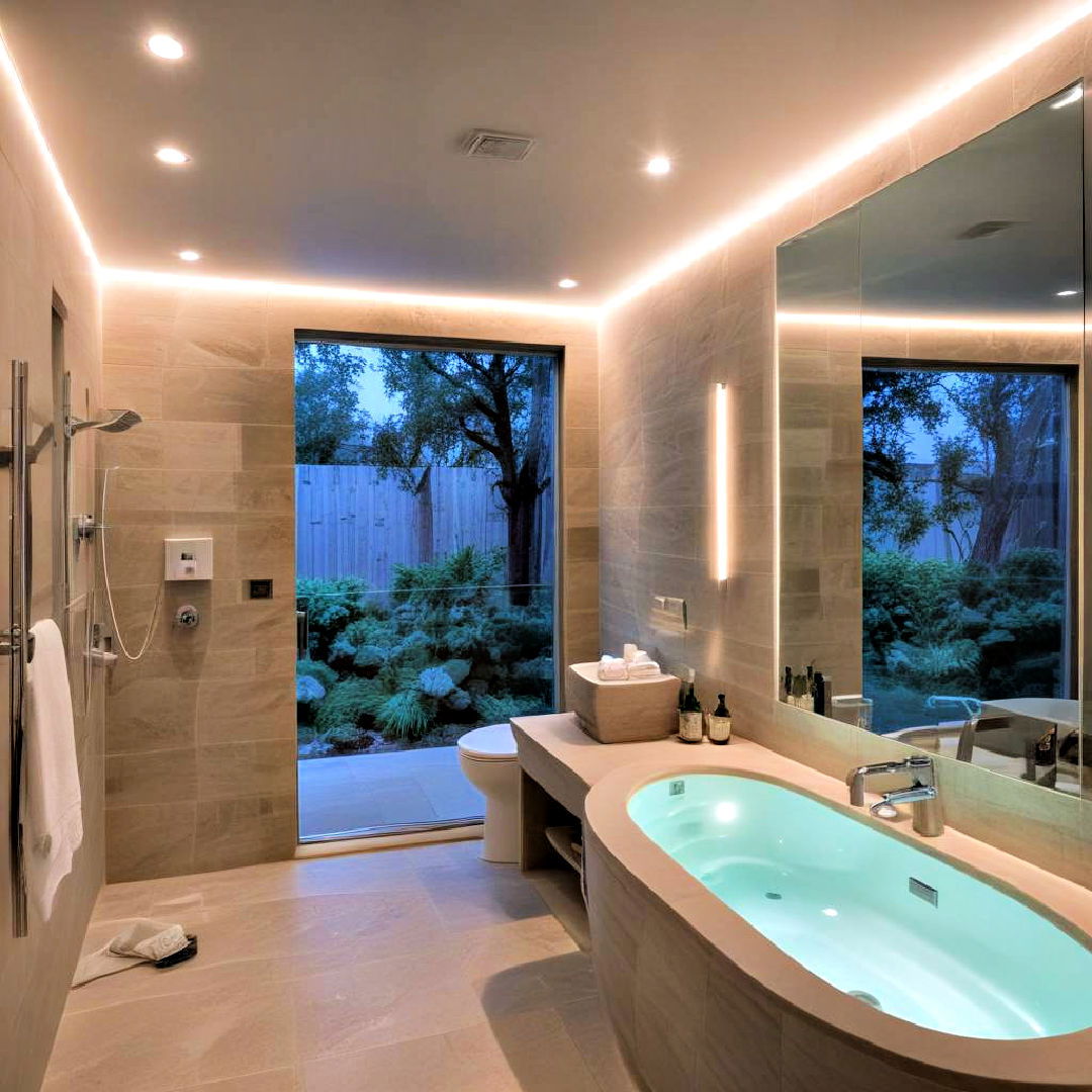 energy efficient led lighting - 20 Pool Bathroom Ideas