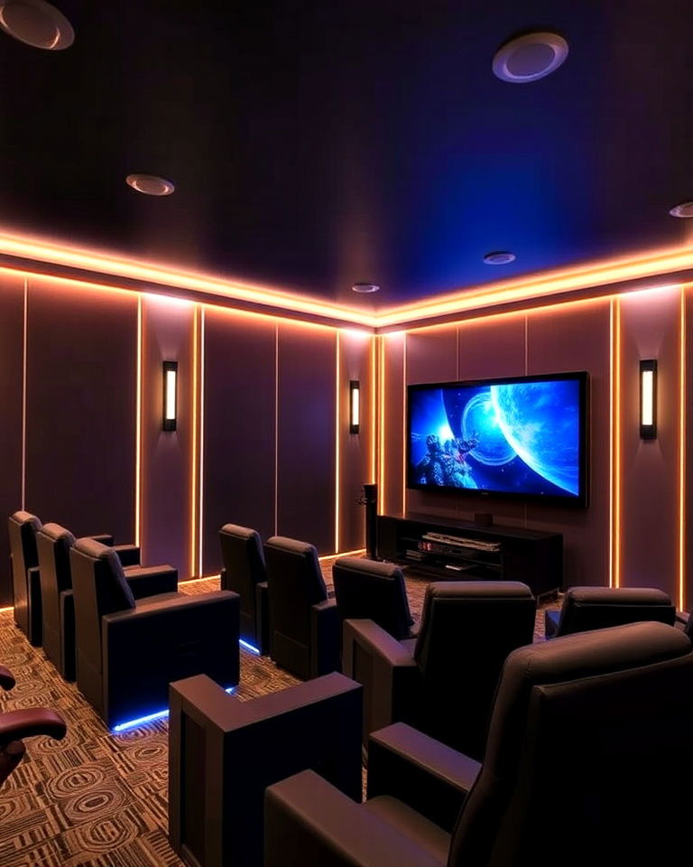 energy efficient smart led lighting - 40 Small Home Theater Ideas