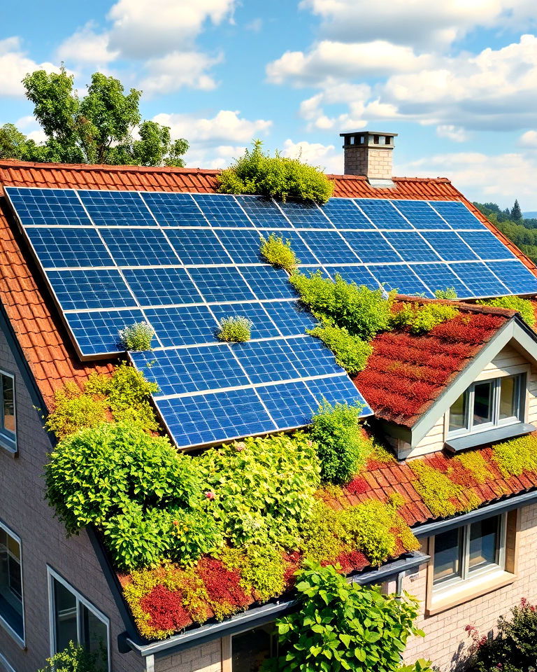 energy efficient solar integrated green roof - 20 Houses With Green Roofs