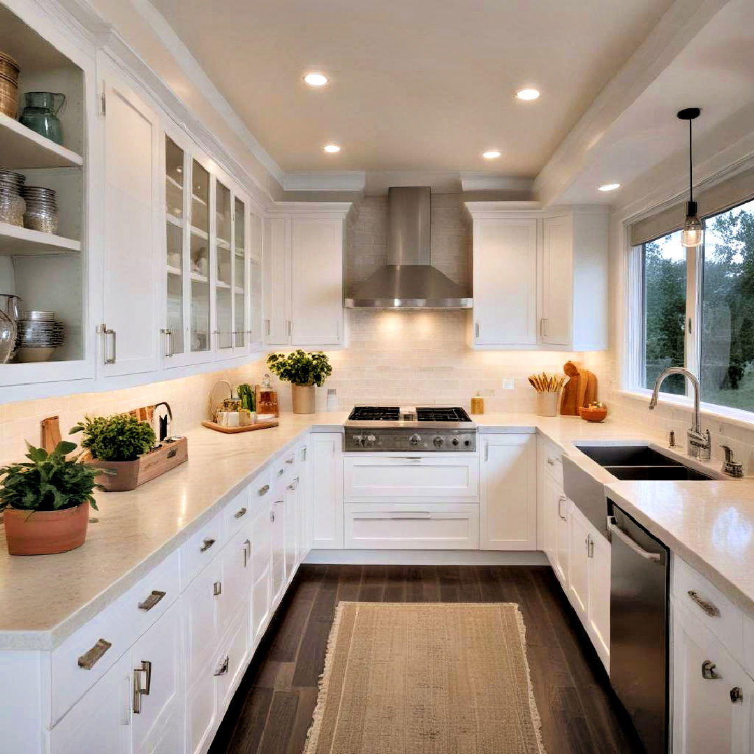 energy efficient under cabinet lighting - 30 Small Galley Kitchen Ideas on a Budget