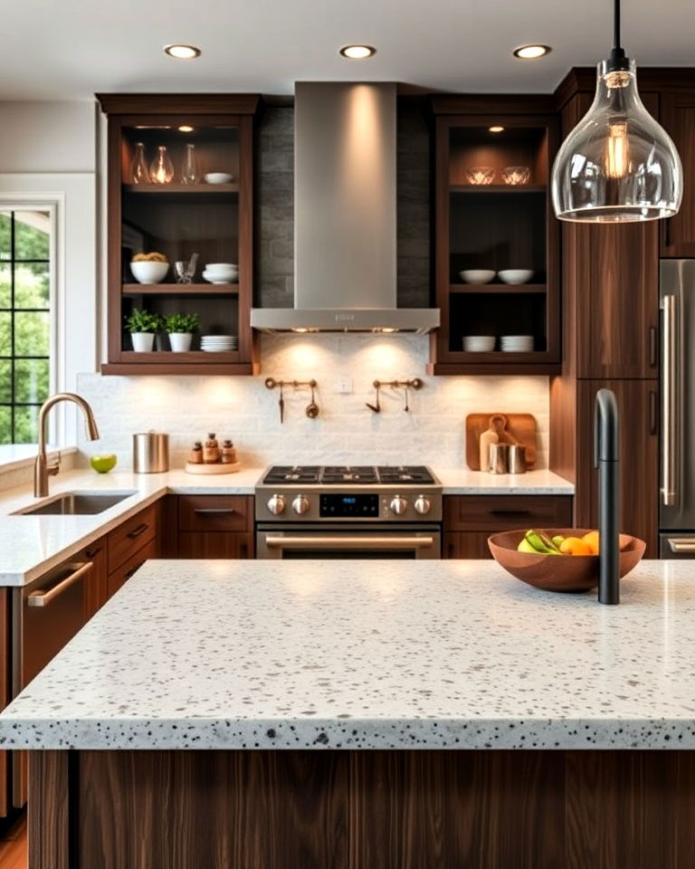 engineered stone countertops with flecks - 40 Kitchen Countertop Ideas
