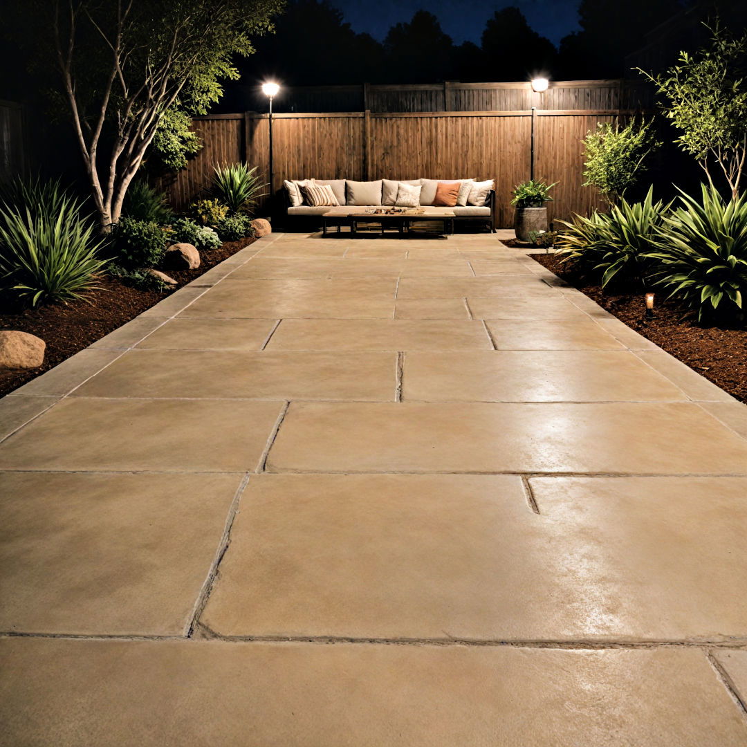 enhance safety with integrated lighting - 40 Concrete Patio Ideas