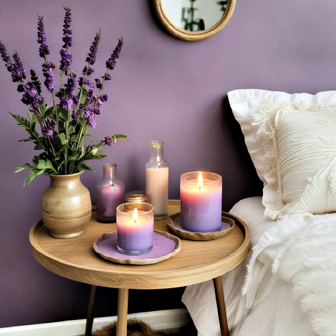 enhance the ambiance of a boho bedroom with scented candles - 40 Boho Bedroom Ideas