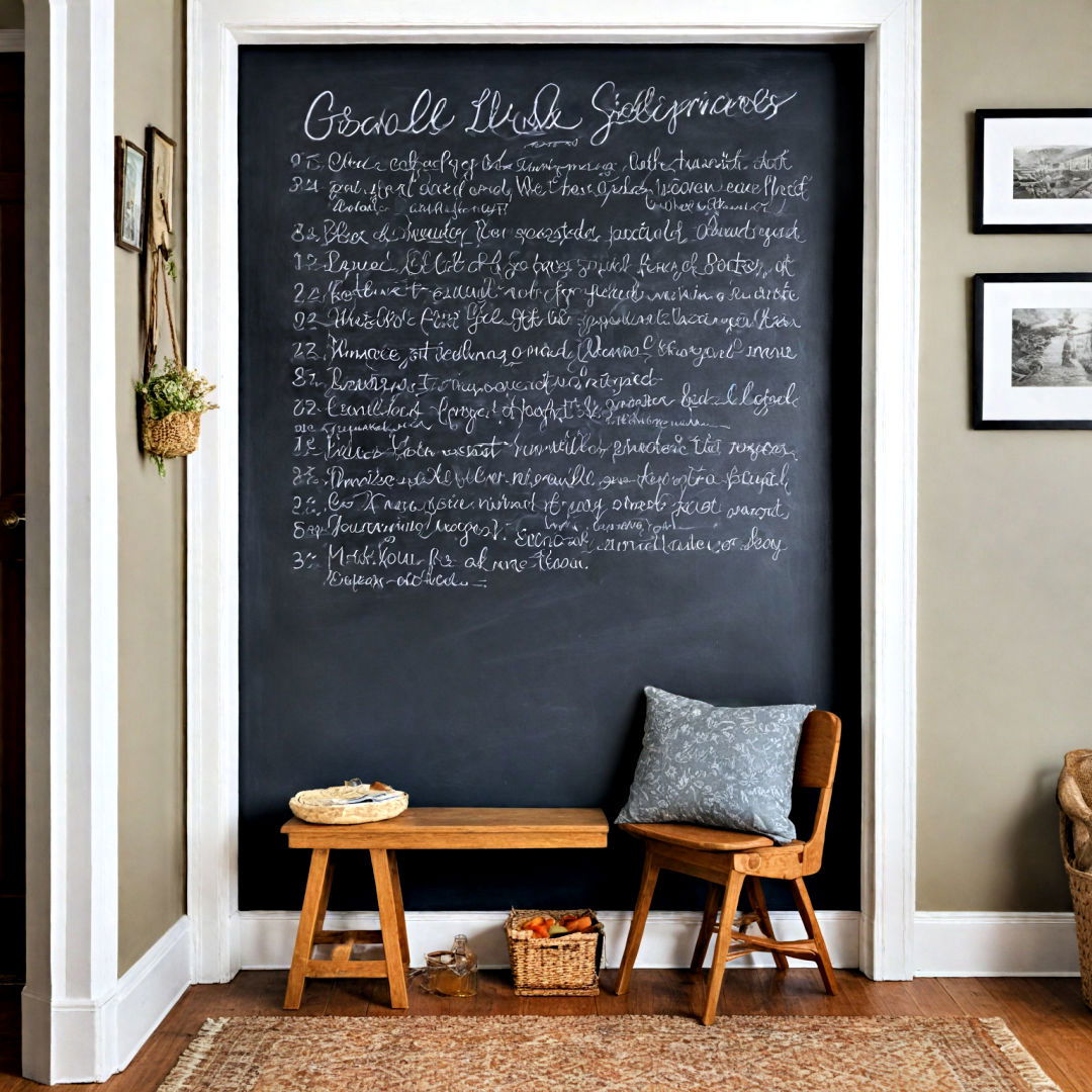 entryway with chalkboard wall - 40 Small Entryway Ideas