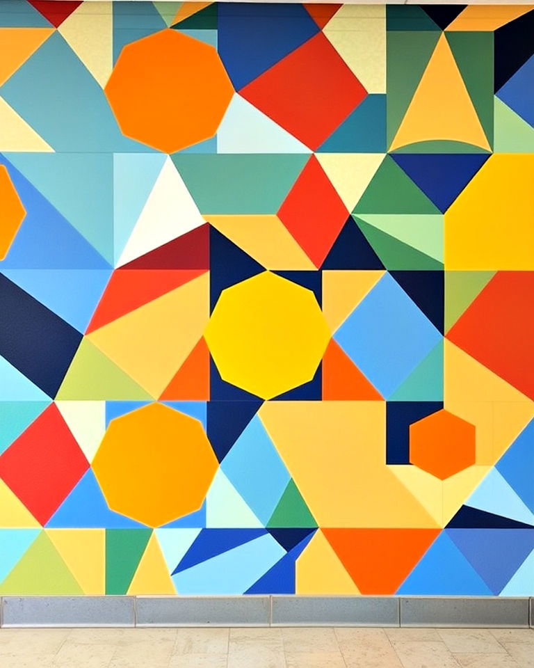 exploring geometric patterns mural - 20 Math Mural Ideas