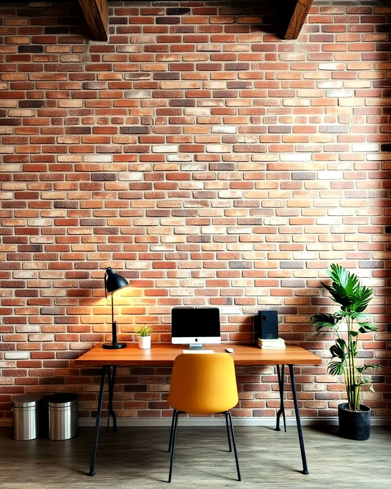 exposed industrial brick accent wall - 20 Brick Accent Wall Ideas