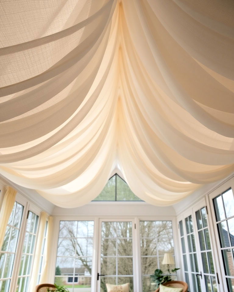 fabric ceiling for sunroom - 20 Sunroom Ceiling Ideas