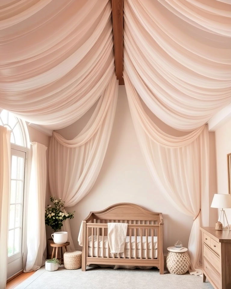 fabric draping along the barrel ceiling - 20 Barrel Ceiling Ideas