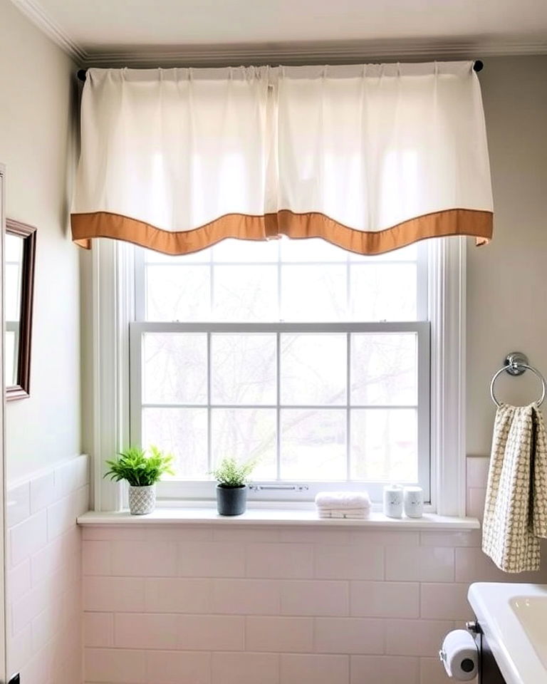 fabric valances for bathroom window - 30 Bathroom Window Treatment Ideas