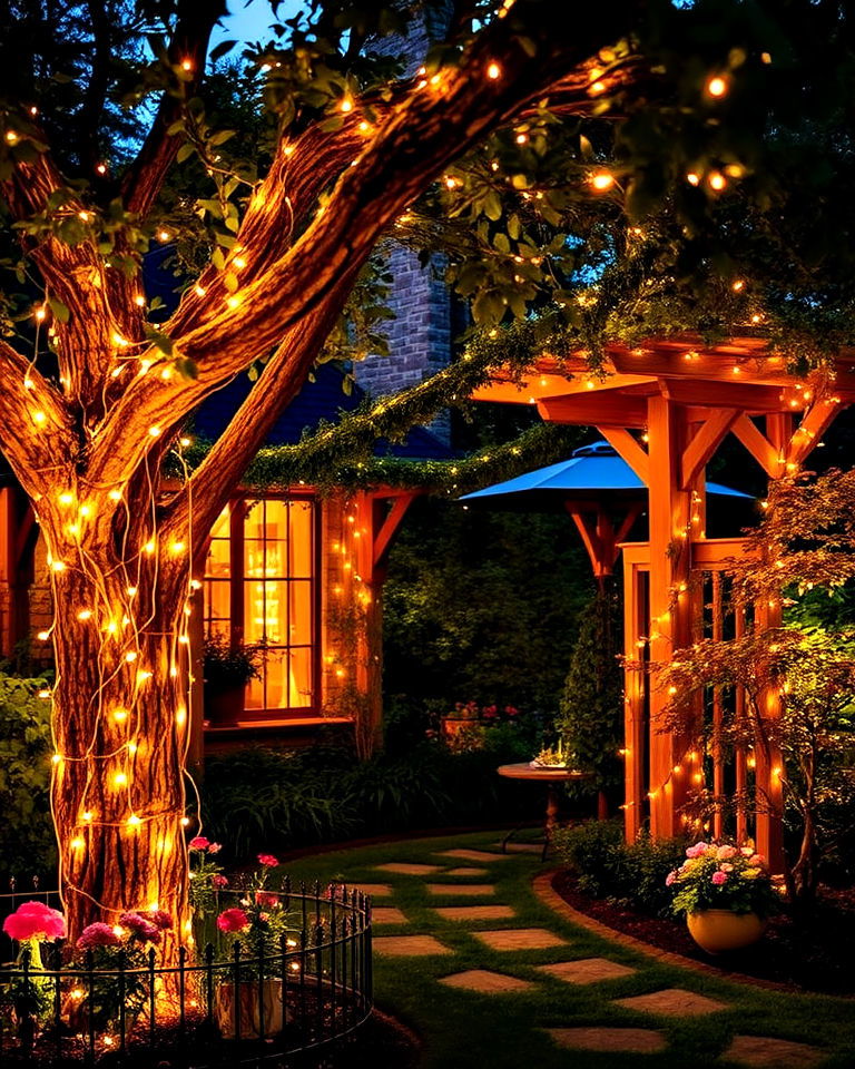fairy lights for secret garden - 35 Secret Garden Ideas