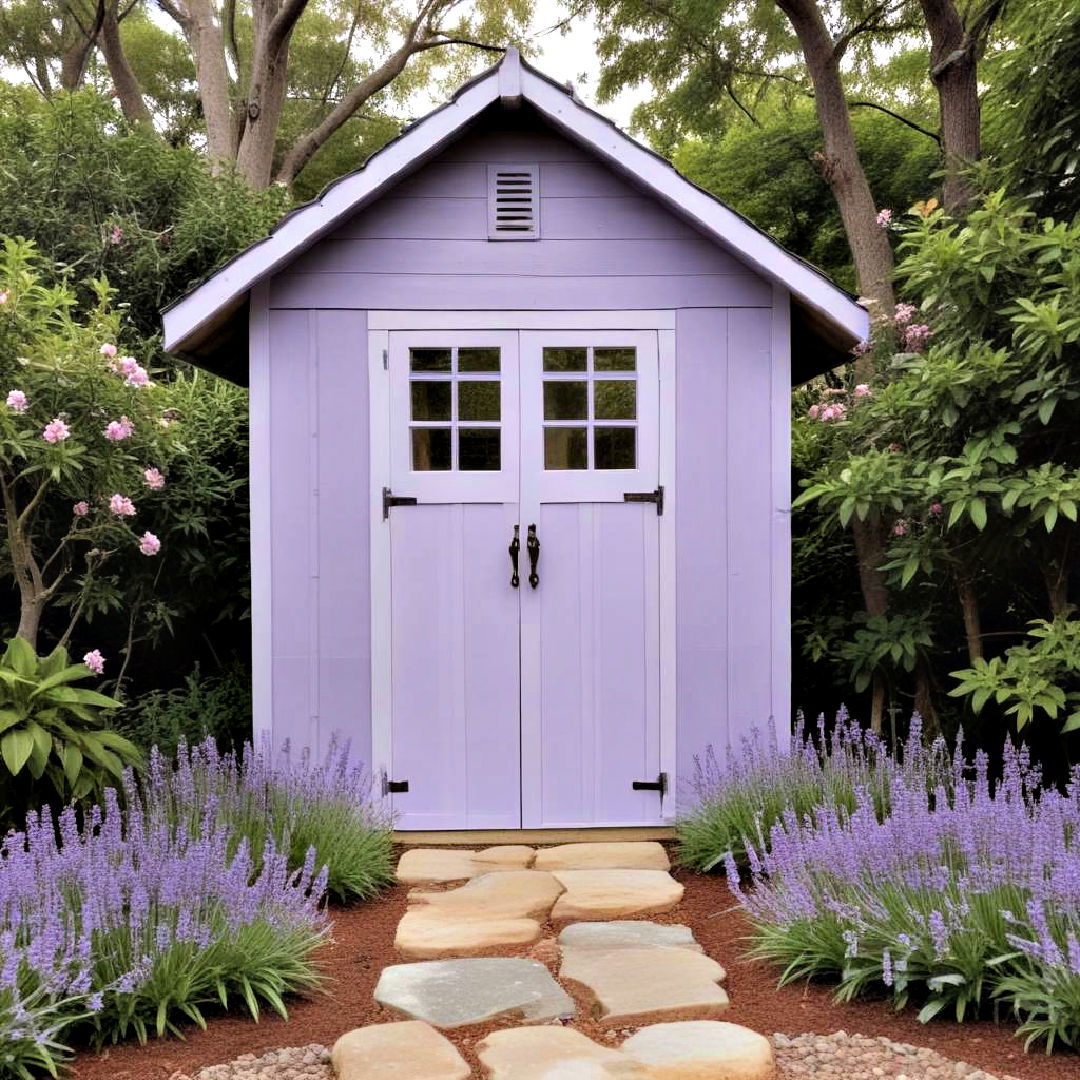 fairy tale vibe light lavender shed color - 20 Shed Color Ideas