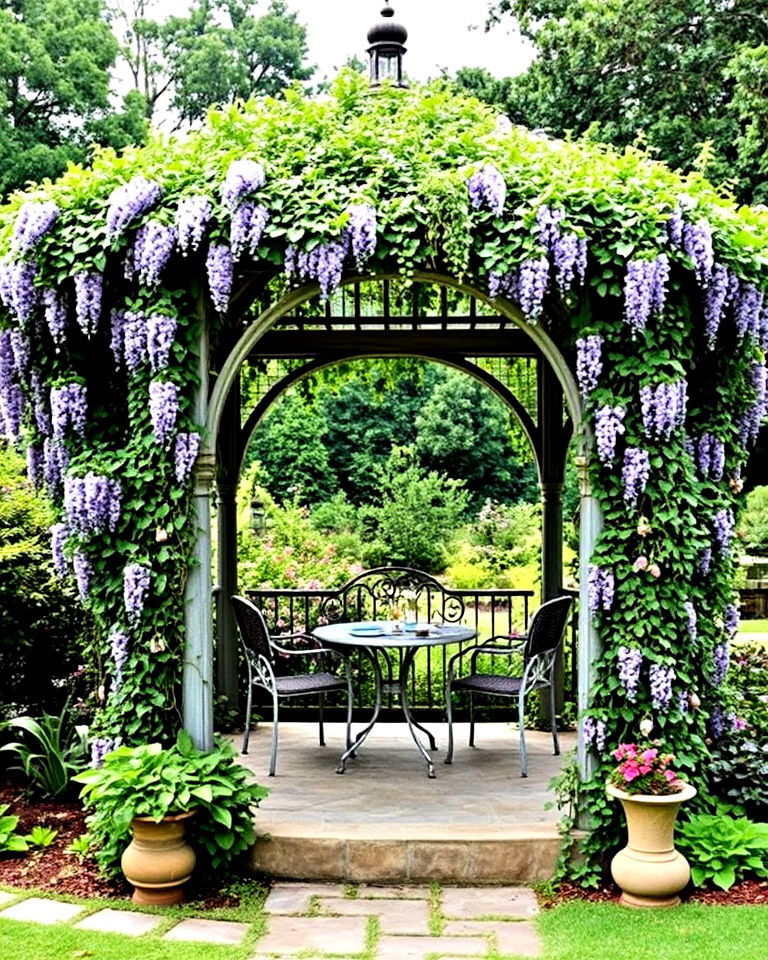 fairytale ambiance with overgrown garden gazebo - 20 Fairytale Garden Ideas