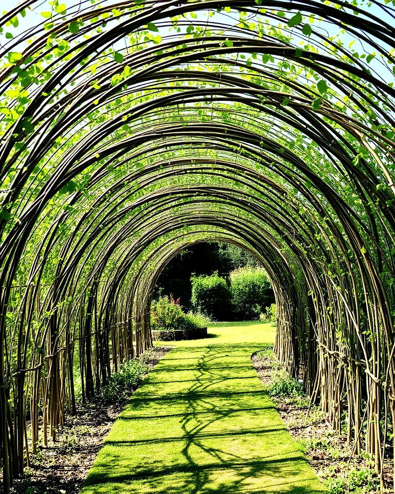 fairytale garden with living willow tunnel - 20 Fairytale Garden Ideas