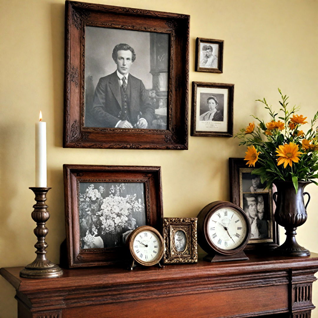 family heirloom mantel to honor your heritage - 40 Mantel Decor Ideas