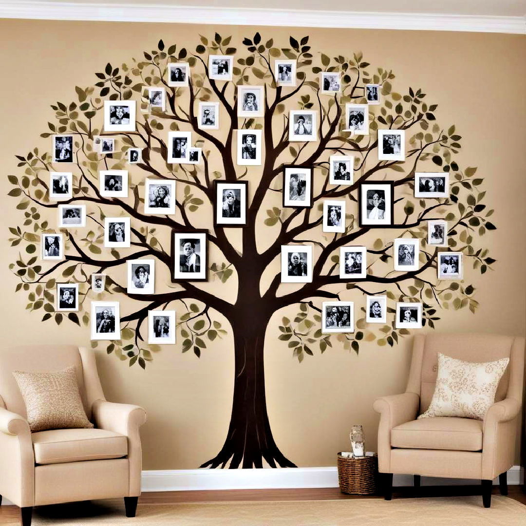 family tree layout photo wall - 40 Photo Wall Ideas