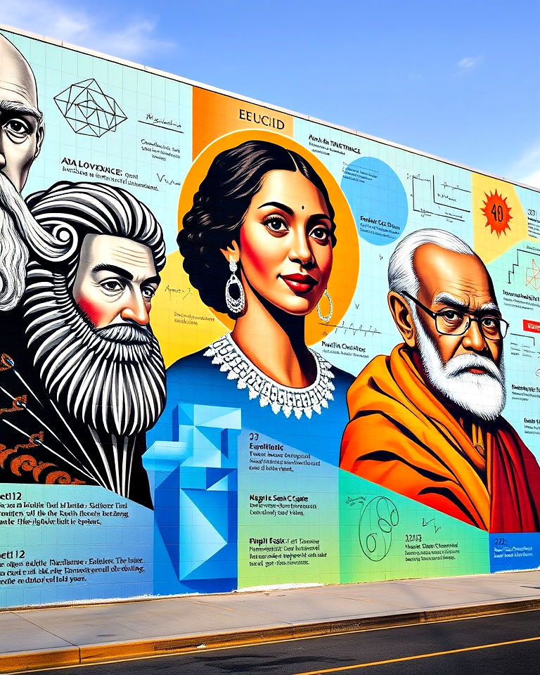famous mathematicians mural - 20 Math Mural Ideas