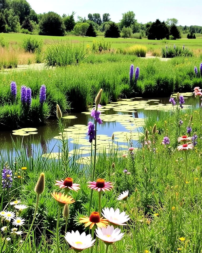 farm pond with native plant buffer zones - 15 Farm Pond Ideas