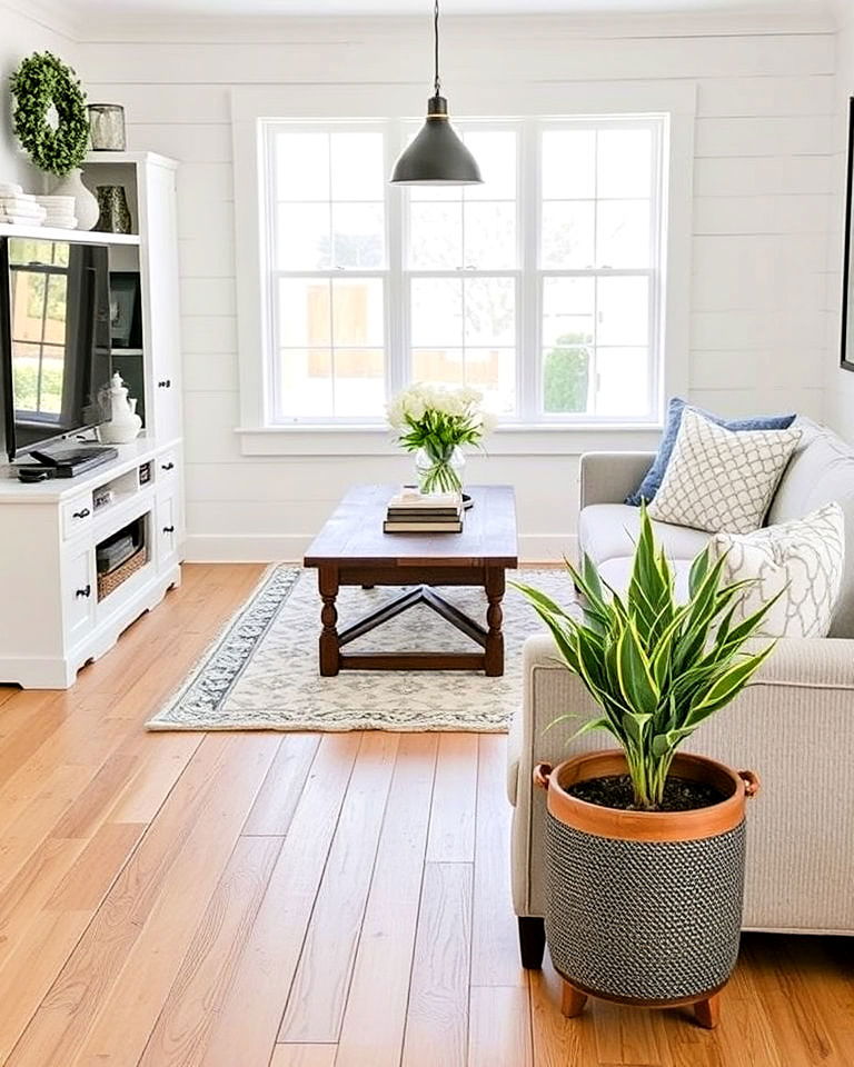 farmhouse aesthetic shiplap wood flooring - 40 Farmhouse Flooring Ideas