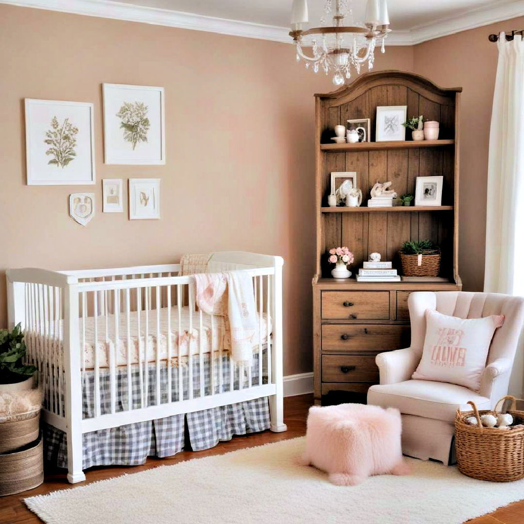 farmhouse chic style nursery - 25 Baby Girl Nursery Ideas