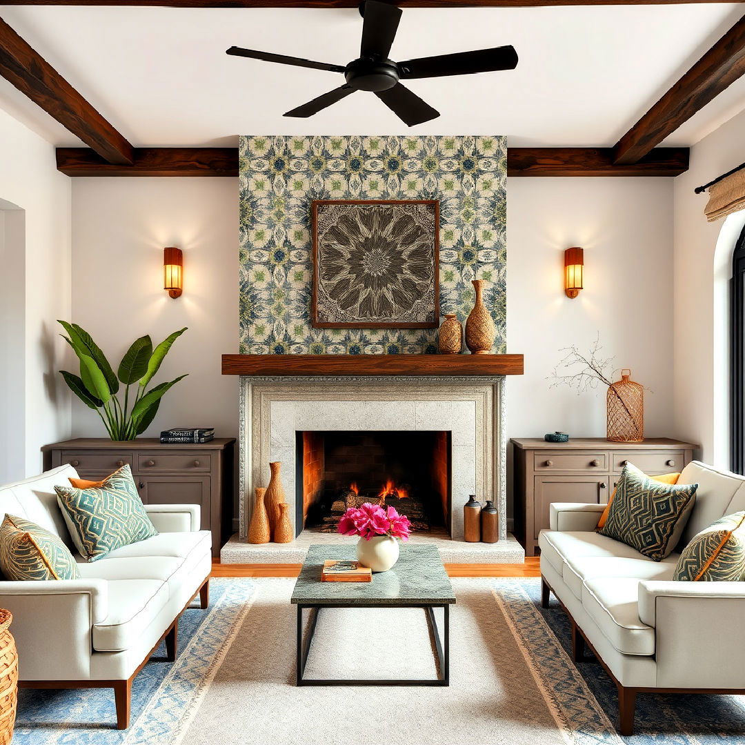 farmhouse design moroccan zellige tiles - 30 Farmhouse Fireplace Tile Ideas