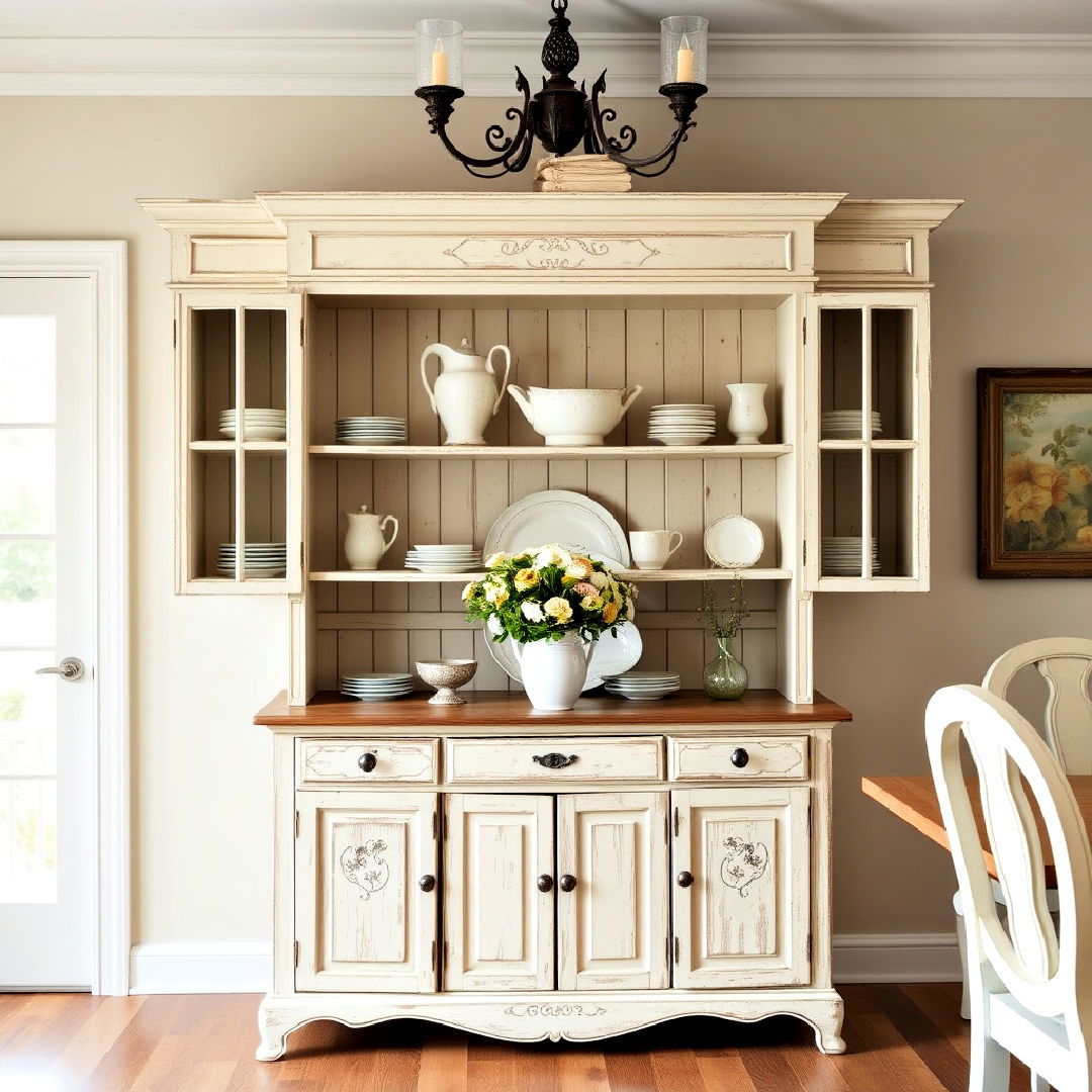 farmhouse hutch for french country dining room - 40 French Country Dining Room Ideas