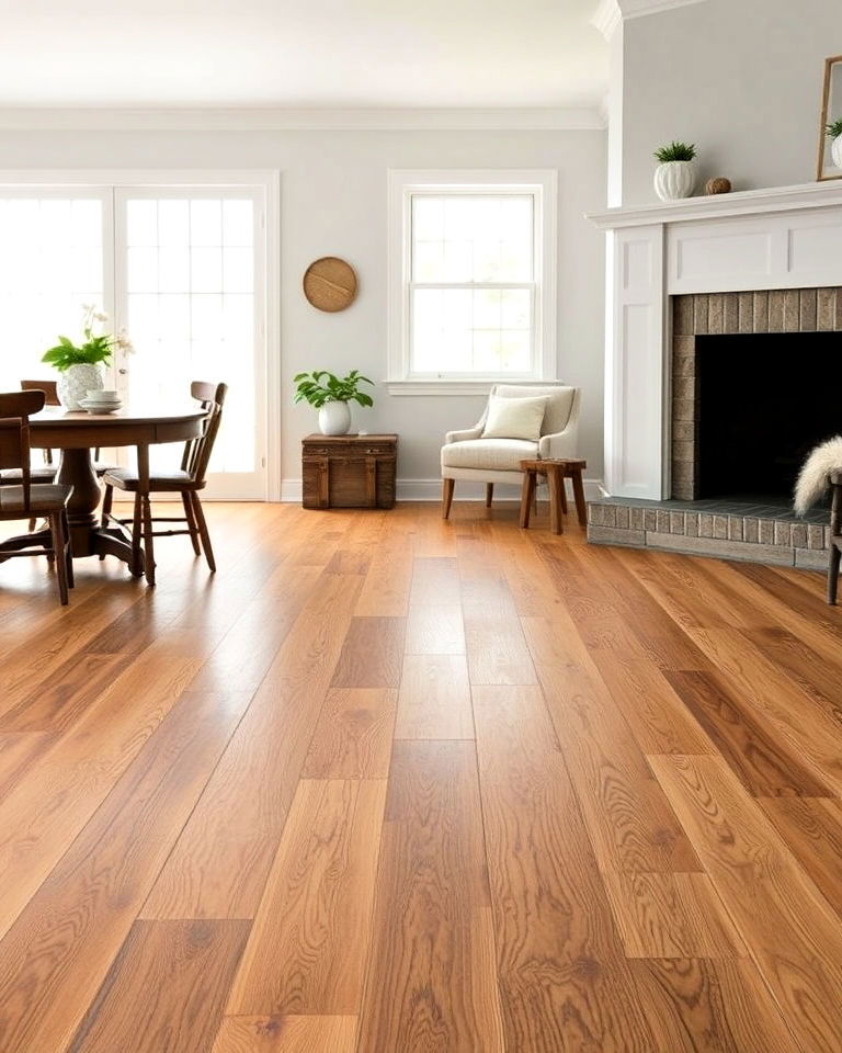 farmhouse interior with hickory flooring - 40 Farmhouse Flooring Ideas