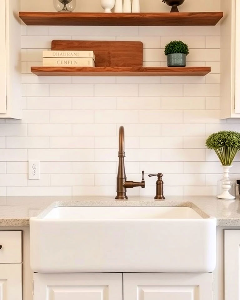 farmhouse sink with shiplap backsplash - 30 Shiplap Backsplash Ideas for Your Kitchen