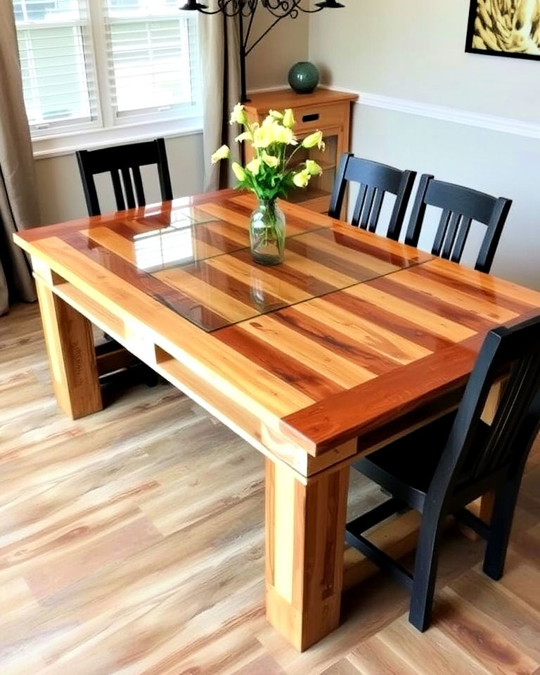 farmhouse vibe pallet dining table - 40 Pallet Furniture Ideas