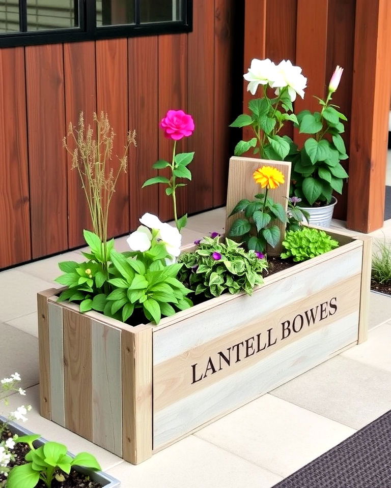 farmhouse vibe rustic wooden planter boxes - 20 Farmhouse Garden Ideas
