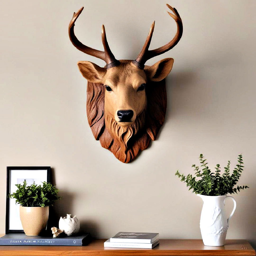 faux taxidermy for wall decor - 40 Wall Decor Ideas