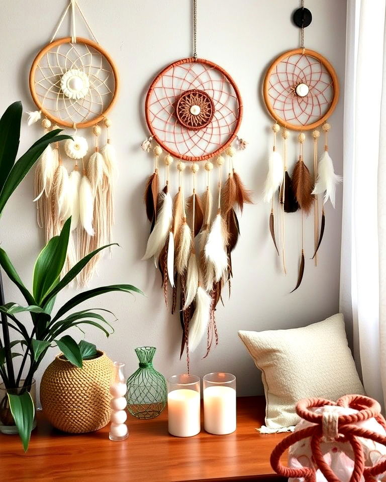feather accents for boho decor - 30 Boho Decor Ideas