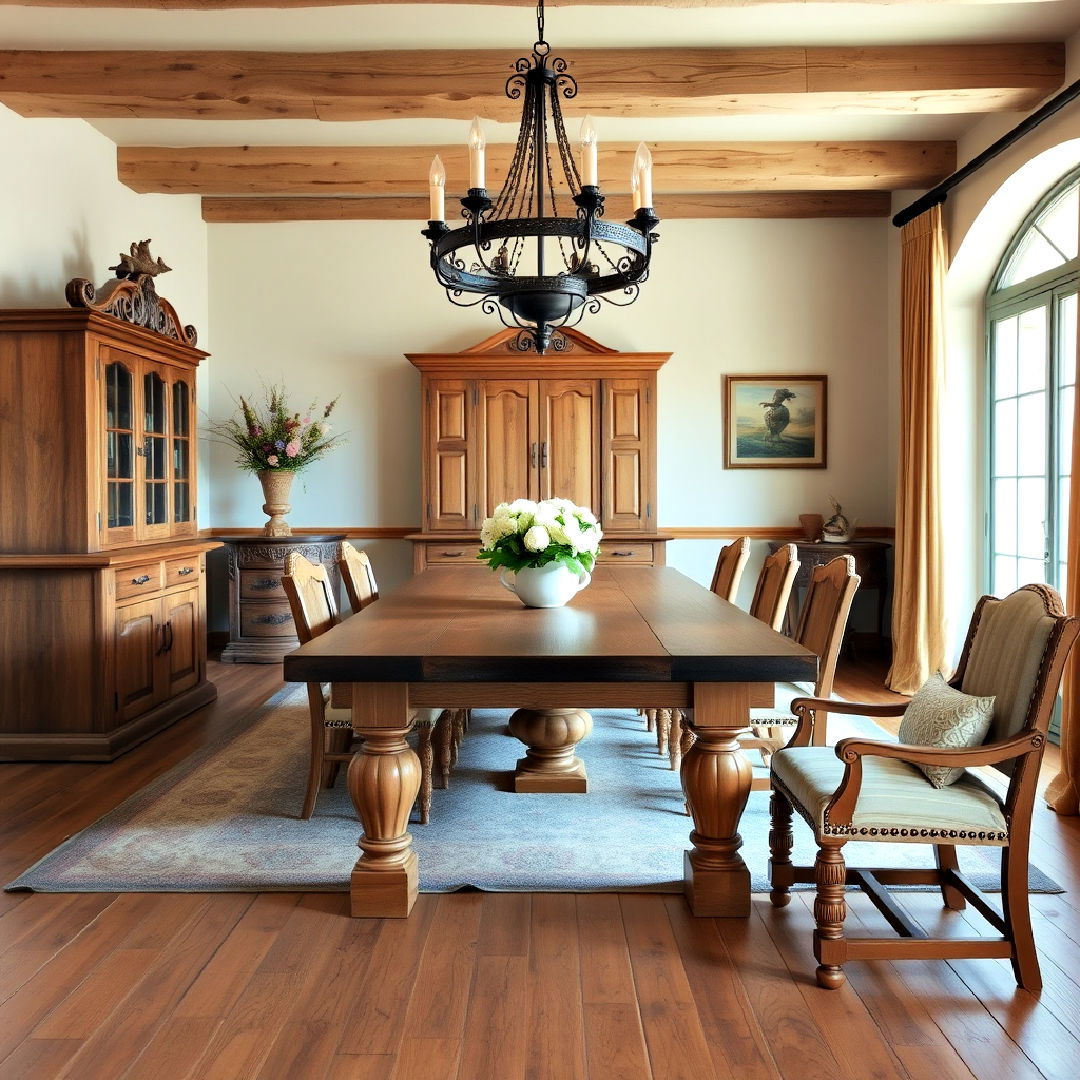 feature rustic wooden furniture ideas - 25 Tuscan Interior Design Ideas