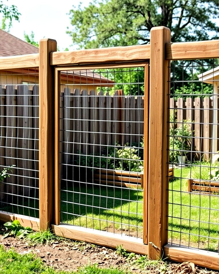 fence with wood and wire combination - 25 Metal and Wood Fence
