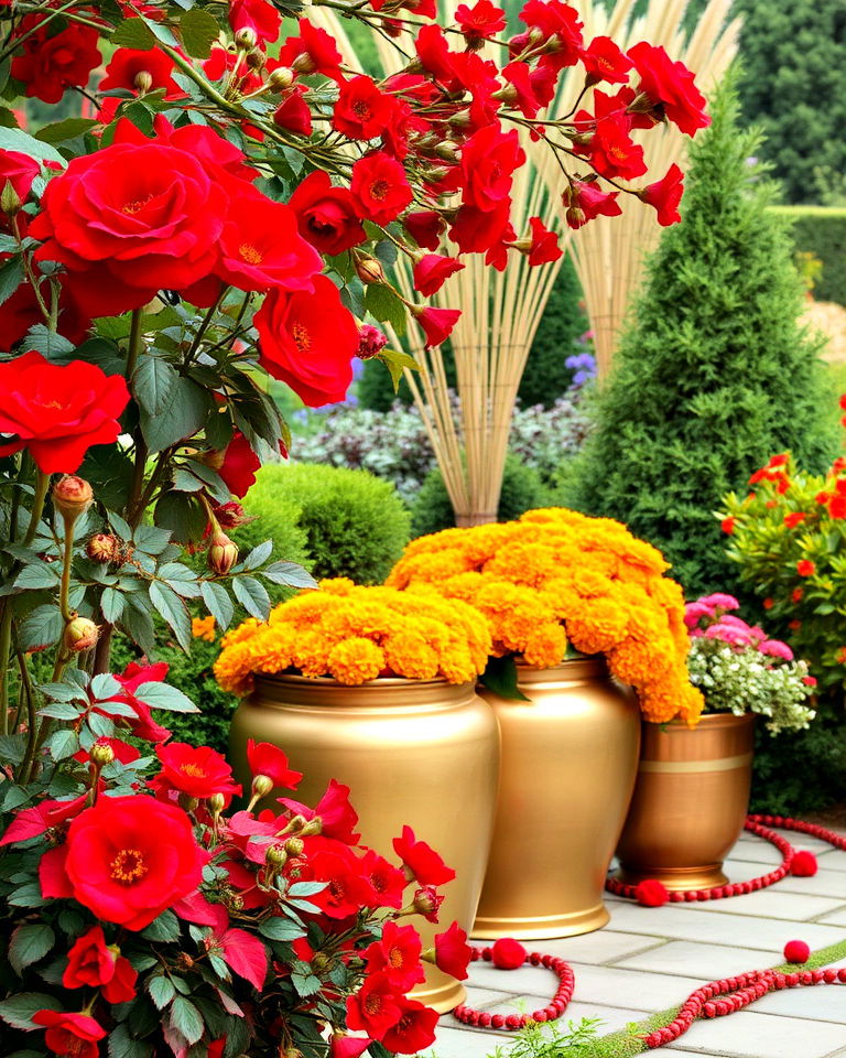 festive red and gold combination - 30 Garden Colour Schemes
