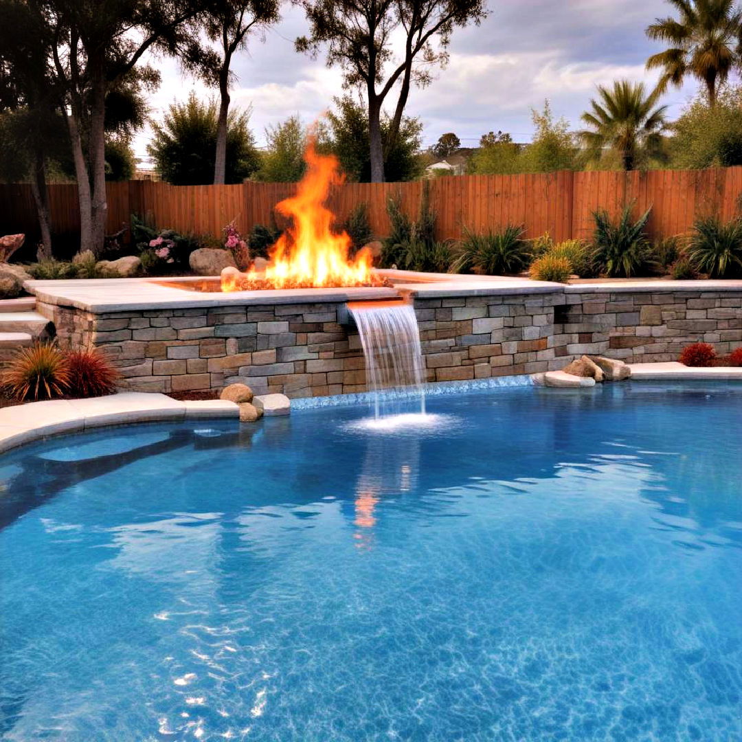fire and water pool for backyard - 40 Backyard Pool Ideas