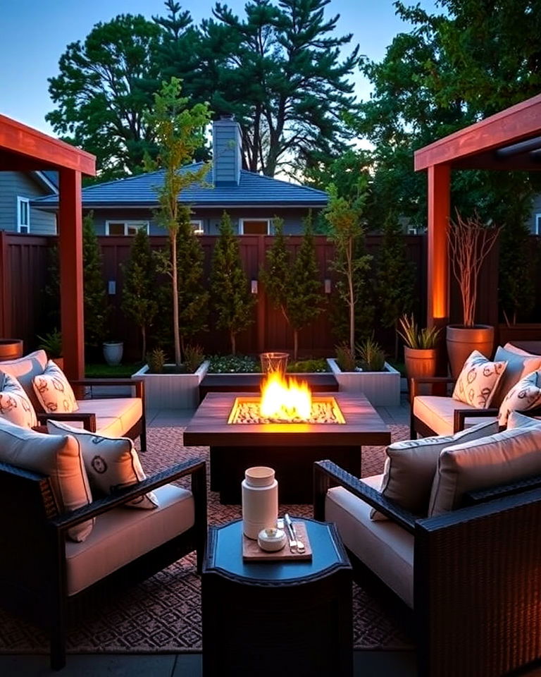 fire pit for outdoor living room - 40 Luxury Landscaping Ideas