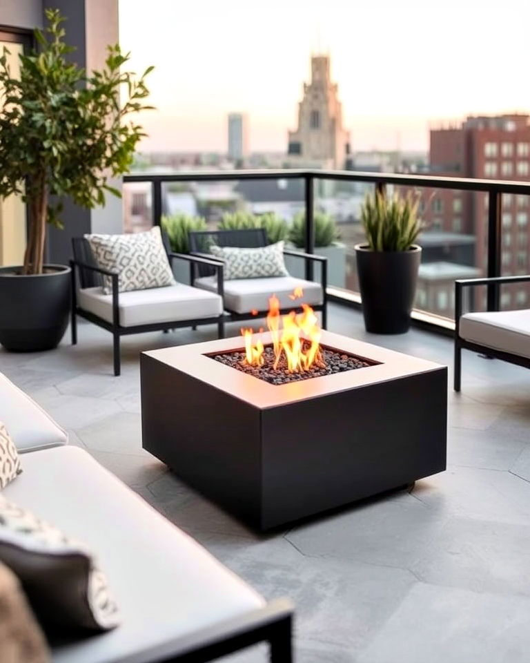 fire pit for penthouse balcony - 20 Penthouse Balcony Ideas