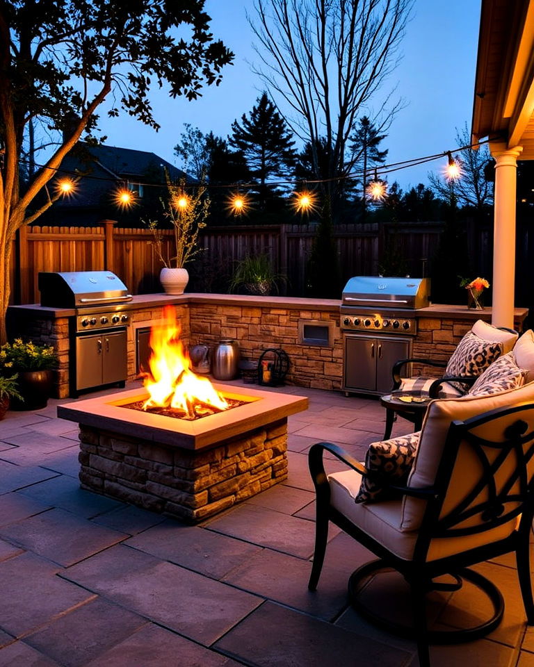 fire pit for roasting marshmallows - 20 Summer Kitchen Ideas