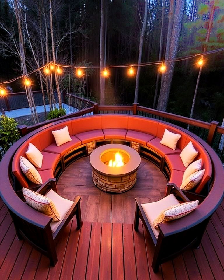 fire pit seating for deck - 20 Deck Seating Ideas