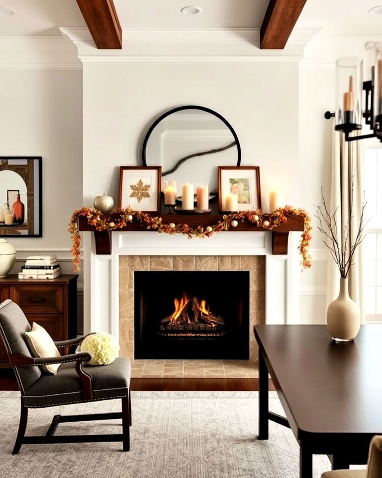 fireplace and mantel decor for dining room - 30 Dining Rooms With Fireplaces