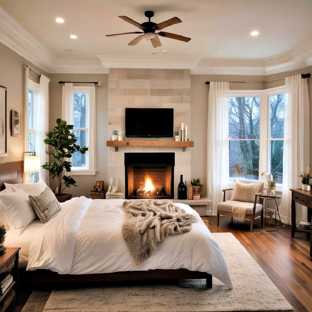 fireplace for cozy bedroom - 40 Cozy Bedroom Ideas